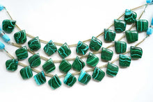 画像をギャラリービューアに読み込む, (2/10pc)マラカイト クリソコラ スムース リーフシェイプ