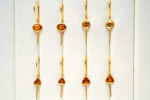画像をギャラリービューアに読み込む, (4種)宝石質 ジェムストーン シトリン ヴェルメイユ 銀製+K18GP ピアス 黃水晶