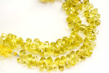 画像をギャラリービューアに読み込む, (10pc/半連/1連)グリーンゴールド レモンクォーツ ツイステッド ドロップ