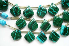 画像をギャラリービューアに読み込む, (2/10pc)マラカイト クリソコラ スムース リーフシェイプ