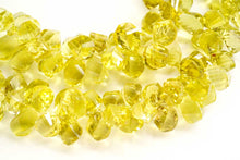 画像をギャラリービューアに読み込む, (10pc/半連/1連)グリーンゴールド レモンクォーツ ツイステッド ドロップ