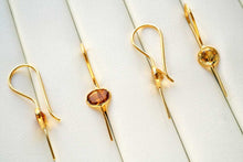 画像をギャラリービューアに読み込む, (4種)宝石質 ジェムストーン シトリン ヴェルメイユ 銀製+K18GP ピアス 黃水晶
