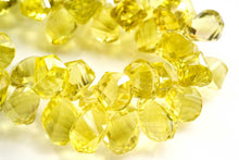 画像をギャラリービューアに読み込む, (10pc/半連/1連)グリーンゴールド レモンクォーツ ツイステッド ドロップ