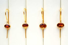 Load image into Gallery viewer, (2種)宝石質 ジェムストーン ヘソナイトガーネット ヴェルメイユ 銀製+K18GP ピアス 柘榴石