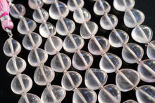 Load image into Gallery viewer, (11 grains per row) High quality large rose quartz concave pear shaped cut beads