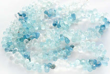 画像をギャラリービューアに読み込む, (1/4連,半連,1連)サンタマリアカラー アクアマリン ファセット ドロップ