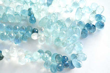 画像をギャラリービューアに読み込む, (1/4連,半連,1連)サンタマリアカラー アクアマリン ファセット ドロップ