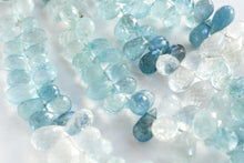 画像をギャラリービューアに読み込む, (1/4連,半連,1連)サンタマリアカラー アクアマリン ファセット ドロップ
