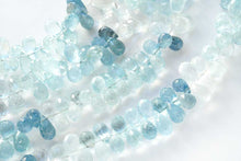 画像をギャラリービューアに読み込む, (1/4連,半連,1連)サンタマリアカラー アクアマリン ファセット ドロップ