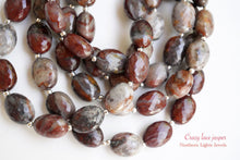 Load image into Gallery viewer, (半連/1連)高品質 クレイジーレース ジャスパー ファセットオーバル マイクロカット