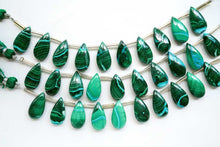 Load image into Gallery viewer, (1 row 18 cm 32 grains) High quality large malachite smooth rondel 7-10.5 x 5.8 mm