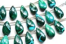 Load image into Gallery viewer, (1 row 18 cm 32 grains) High quality large malachite smooth rondel 7-10.5 x 5.8 mm