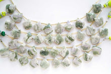 画像をギャラリービューアに読み込む, (2/10pc)グリーンフラワーアゲート ファセット リーフシェイプ