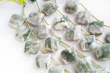 画像をギャラリービューアに読み込む, (2/10pc)グリーンフラワーアゲート ファセット リーフシェイプ