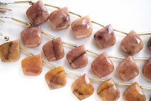 画像をギャラリービューアに読み込む, (2pc/10pc)ゼブラジャスパー リーフシェイプ ピンクベージュ