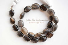 Load image into Gallery viewer, (半連/1連)宝石質 ゴールデンシーン ブラックムーンストーン マイクロカット ファセットオーバル