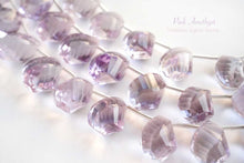 画像をギャラリービューアに読み込む, (6pcs/1連)宝石質 ピンクアメシスト ツイストドロップ スクリュードロップ