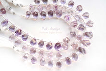 画像をギャラリービューアに読み込む, (6pcs/1連)宝石質 ピンクアメシスト ツイストドロップ スクリュードロップ