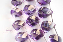 Load image into Gallery viewer, (6pcs/1連)宝石質 アメシスト ツイストドロップ スクリュードロップ