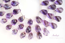 Load image into Gallery viewer, (6pcs/1連)宝石質 アメシスト ツイストドロップ スクリュードロップ