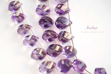 Load image into Gallery viewer, (6pcs/1連)宝石質 アメシスト ツイストドロップ スクリュードロップ