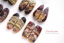 Load image into Gallery viewer, (No.1-48)クレイジーレースジャスパー ペアルース 上部穴あき 裏フラット