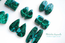 画像をギャラリービューアに読み込む, (No.1-46)クリソコラマラカイト ペアルース 上部穴あき 裏フラット
