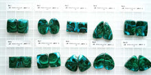 画像をギャラリービューアに読み込む, (No.1-46)クリソコラマラカイト ペアルース 上部穴あき 裏フラット