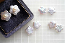 Load image into Gallery viewer, (2粒セット)淡水パール 穴なし ルース お花 天然色 ホワイト