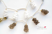 Load image into Gallery viewer, (2pcs/1連,しろくま/茶色いくま)宝石質 テディベア K14GFパーツ付き くま カービング