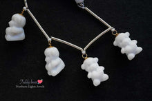 Load image into Gallery viewer, (2pcs/1連,しろくま/茶色いくま)宝石質 テディベア K14GFパーツ付き くま カービング