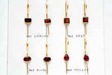 Load image into Gallery viewer, (No.1-4)宝石質 ジェムストーン モザンビークガーネット ヴェルメイユ 銀製+K18GP ピアス 柘榴石
