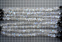 Load image into Gallery viewer, (半連/1連)宝石質 ホワイトラブラドライト レインボームーンストーン ファセットペアシェイプ