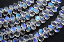 Load image into Gallery viewer, (半連/1連)宝石質 ホワイトラブラドライト レインボームーンストーン ファセットペアシェイプ
