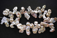 Load image into Gallery viewer, Freshwater Pearl Poppy Baroque Creo Hole White 38 cm