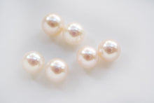 画像をギャラリービューアに読み込む, (5-5.5mm/8.5-9mm)あこや ペアルース 3/4 片穴あき セミラウンド ベビーパール