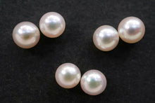 画像をギャラリービューアに読み込む, (5-5.5mm/8.5-9mm)あこや ペアルース 3/4 片穴あき セミラウンド ベビーパール