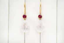 Load image into Gallery viewer, (#41-44)宝石質 ジェムストーン グラスフィルドルビー ヴェルメイユ 銀製+K18GP ピアス