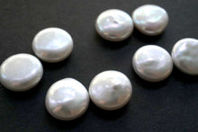 画像をギャラリービューアに読み込む, (2pc)淡水パール ホワイト コイン 無穴 ペアルース