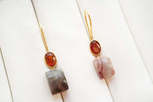 Load image into Gallery viewer, (#45-51)宝石質 ジェムストーン カイヤナイト ヴェルメイユ 銀製+K18GP ピアス