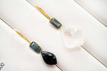 Load image into Gallery viewer, (#45-51)宝石質 ジェムストーン カイヤナイト ヴェルメイユ 銀製+K18GP ピアス