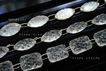 画像をギャラリービューアに読み込む, (2pc/1連)宝石質 ロック・クリスタル フラワーカービング レクタングル ダブルホール