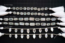 Load image into Gallery viewer, 高品質 ロック・クリスタル+MOP トリプレット ダブルホール スライス スクエア