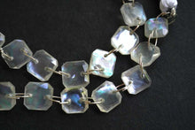 Load image into Gallery viewer, 高品質 ロック・クリスタル+MOP トリプレット ダブルホール スライス スクエア