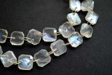 Load image into Gallery viewer, 高品質 ロック・クリスタル+MOP トリプレット ダブルホール スライス スクエア