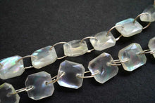 Load image into Gallery viewer, 高品質 ロック・クリスタル+MOP トリプレット ダブルホール スライス スクエア