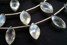 Load image into Gallery viewer, 高品質 ロック・クリスタル+MOP トリプレット ダブルホール マーキス 横穴