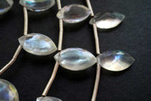 Load image into Gallery viewer, 高品質 ロック・クリスタル+MOP トリプレット ダブルホール マーキス 横穴