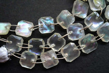 Load image into Gallery viewer, 高品質 ロック・クリスタル+MOP トリプレット ダブルホール スライス スクエア