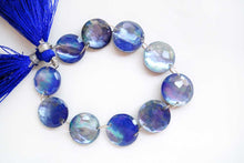 画像をギャラリービューアに読み込む, 高品質 クリスタル+MOP+ラピスラズリ ラウンド ハンマードカット カボション